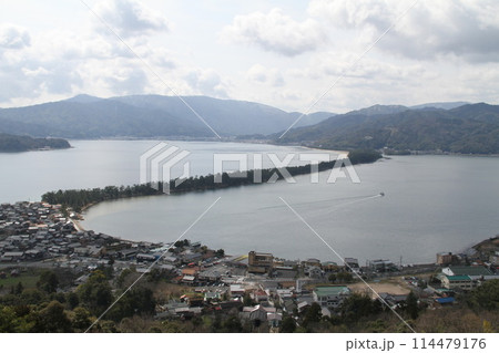 日本三景の京都天橋立の春風景 114479176