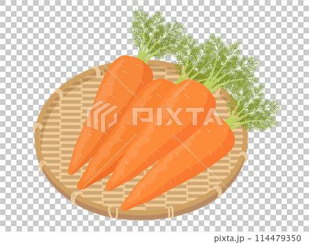 かごに盛られた人参のベクターイラスト 114479350