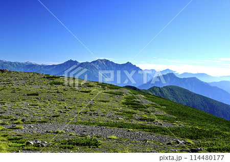 朝の乗鞍大黒岳からの風景（撮影地：乗鞍、大黒岳） 114480177