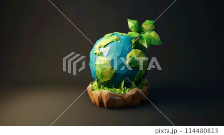 Globe with green energy and eco-friendly earth concept, Generative AI Globe with green energy and eco-friendly earth concept, Generative AI 114480813