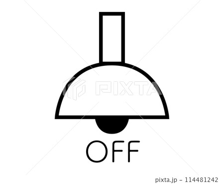 照明器具　電気　アイコン素材　OFF 114481242