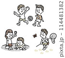 外で遊ぶ子供のイラスト 114481382