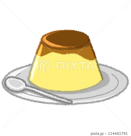 プリンのクレヨンイラスト 114481791