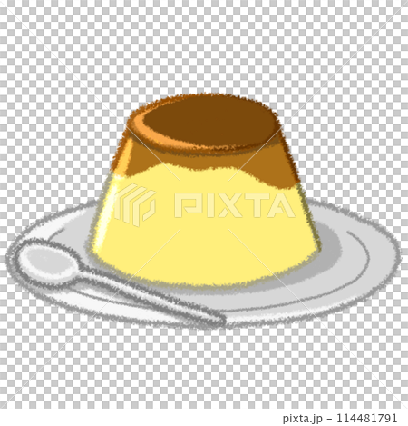 プリンのクレヨンイラスト 114481791