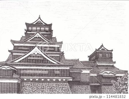 熊本城のイラスト素材 [114481832] - PIXTA
