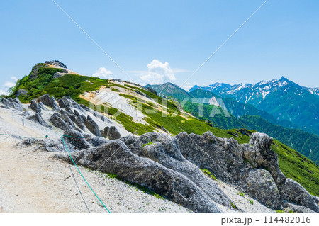 夏の燕岳登山（燕岳～北燕岳：燕岳・大天井岳・穂高連峰・槍ヶ岳を望む） 114482016