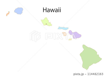 ハワイ アメリカ 地図 カラフル アイコン ハワイ アメリカ 地図 カラフル アイコン 114482163