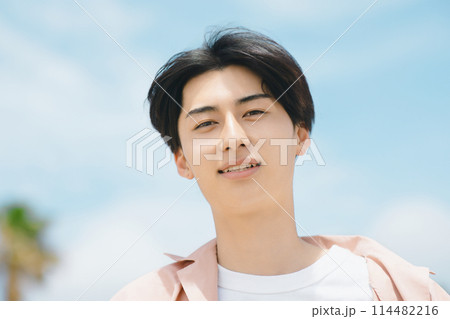 夏の爽やかな若い男性 夏の爽やかな若い男性 114482216