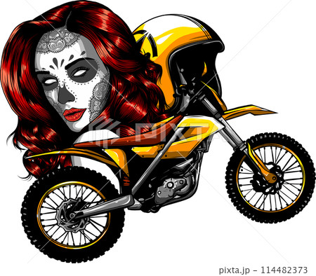 girl motocross vector design illustration on white background 114482373