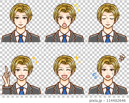 身穿西裝的成年男性上班族插畫素材集 4 身穿西裝的成年男性上班族插畫素材集 4 114482646