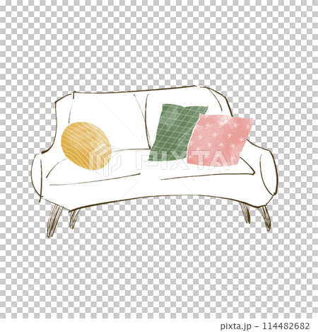 手繪風格可愛沙發插畫 手繪風格可愛沙發插畫 114482682