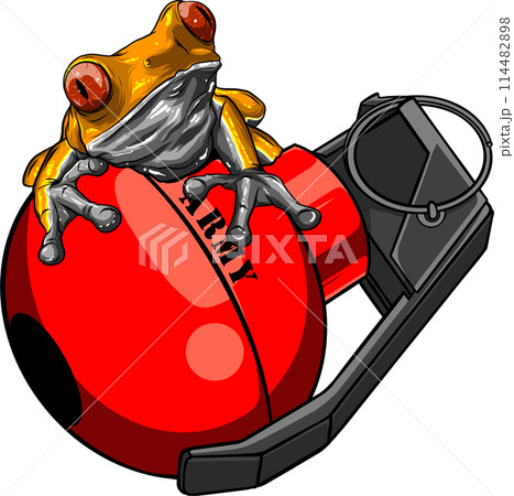 Cartoon bomb ready to explode. vector illustration on white background 114482898