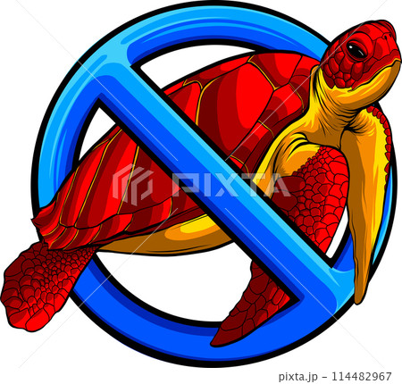 vector illustration of sea turtle on white background 114482967