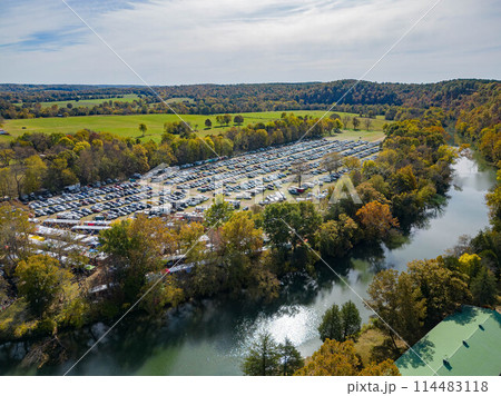 Aerial view of the War Eagle Fair and parking lot 114483118