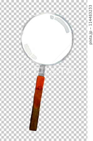Magnifying glass hand-drawn watercolor illustration material 114483233