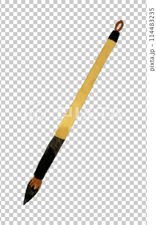 書道・習字の筆 文房具・筆記用具の手描き水彩イラスト素材 書道・習字の筆 文房具・筆記用具の手描き水彩イラスト素材 114483235