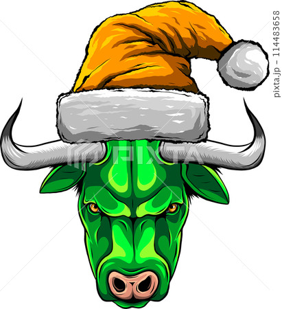 vector illustration of bull head on white background 114483658