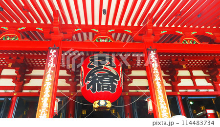東京都台東区の浅草界隈の風景(雷門) 東京都台東区の浅草界隈の風景(雷門) 114483734