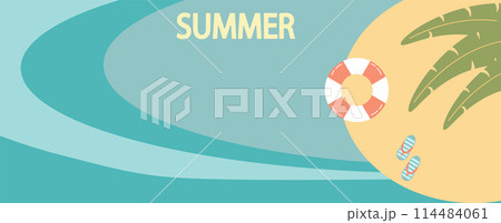 Abstract summer background. Patterns in flat style for posters, covers, flyers, banners. Abstract summer background. Patterns in flat style for posters, covers, flyers, banners. 114484061