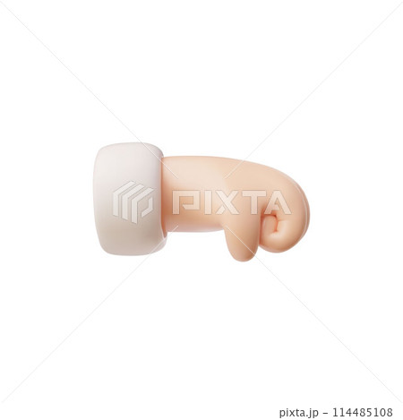 Vector 3D clenched fist representing force and solidarity on a white background Vector 3D clenched fist representing force and solidarity on a white background 114485108