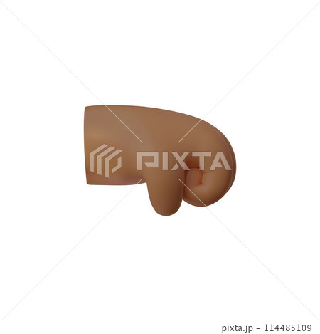 Vector illustration with a clenched fist in 3D, conveying strengt on a white background Vector illustration with a clenched fist in 3D, conveying strengt on a white background 114485109