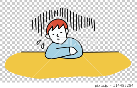 一個人疲倦且沒有動力的插圖 一個人疲倦且沒有動力的插圖 114485284