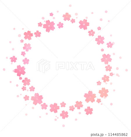 水彩タッチの桜のフレーム素材 114485862