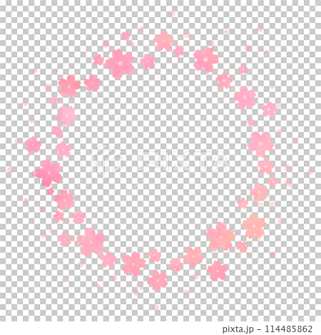 水彩タッチの桜のフレーム素材 114485862