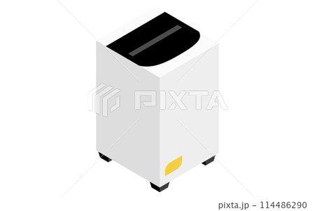 白物家電：縦型洗濯機、アイソメトリックイラスト 114486290
