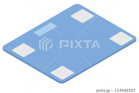 白物家電：デジタル体重計、アイソメトリックイラスト 114486307