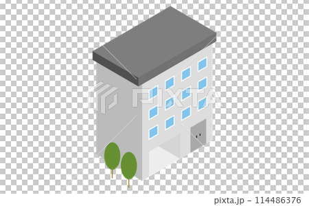 Property for rent: building (apartment), isometric illustration 114486376