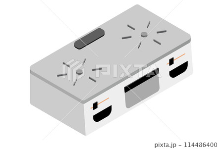 家電:二口のガスコンロ、アイソメトリックイラスト 家電:二口のガスコンロ、アイソメトリックイラスト 114486400