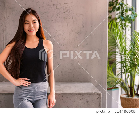 若い女性のポートレート 114486609