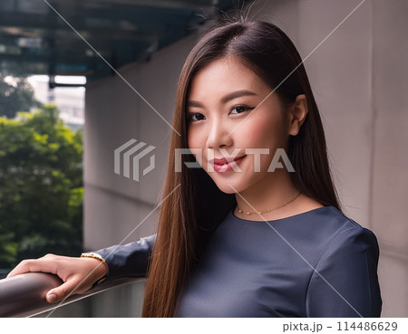 若い女性のポートレート 114486629