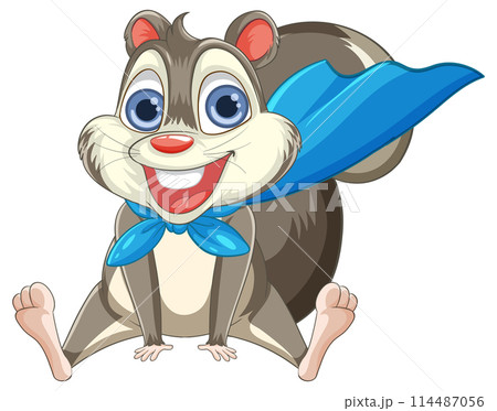 Cheerful Squirrel in Superhero Cape Cheerful Squirrel in Superhero Cape 114487056