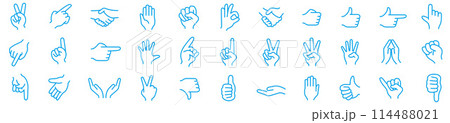 hand sign set collection Vectorのイラスト素材 [114488021] - PIXTA