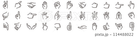 hand sign set collection Vector 114488022