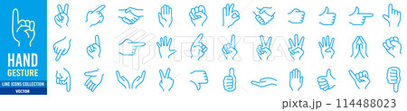 hand sign set collection Vector 114488023
