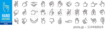 hand sign set collection Vector 114488024