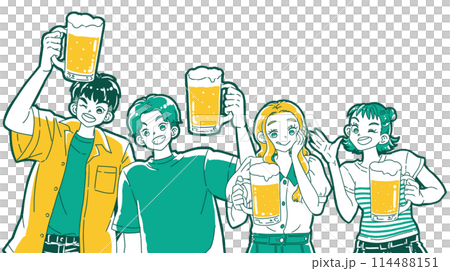 人們用啤酒敬酒 114488151