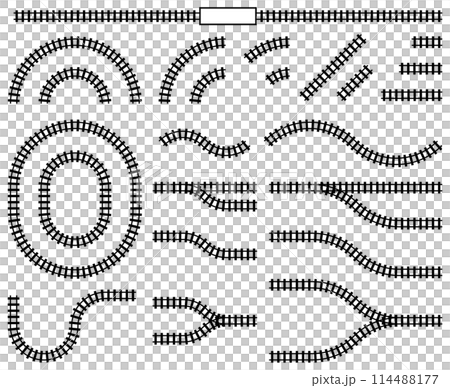 各種形狀的類似鐵路標記的向量插圖集 各種形狀的類似鐵路標記的向量插圖集 114488177