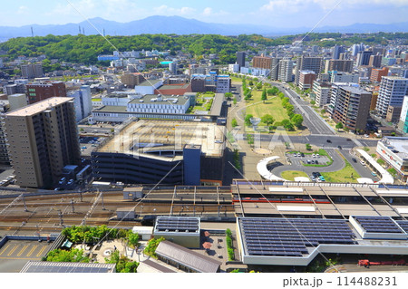 大分市街（大分駅南口・大分駅ホーム）の写真素材 [114488231] - PIXTA