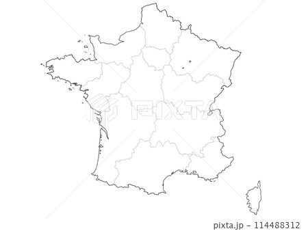 白地図　フランス 114488312