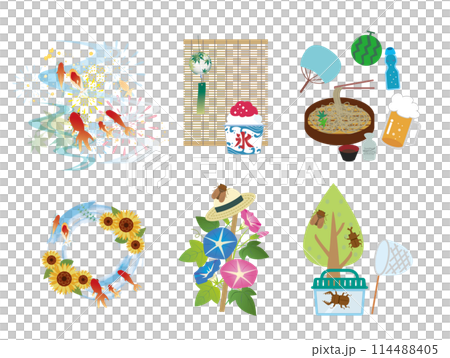 夏の涼しい和風素材 夏の涼しい和風素材 114488405