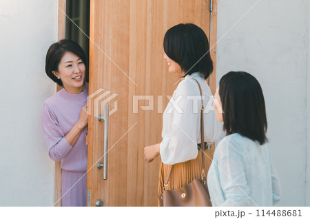 a forty-something woman a forty-something woman 114488681