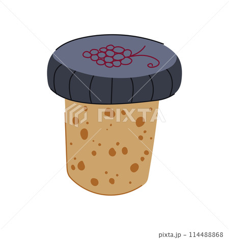 vine wine cork bottle cartoon vector illustration 114488868
