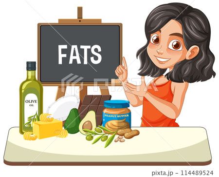 Healthy Fats Educational Illustration Healthy Fats Educational Illustration 114489524