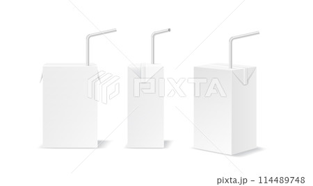 Copy space boxes of drink with straws vector illustrations 114489748