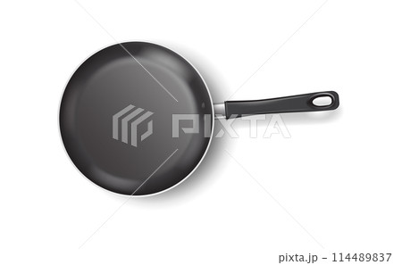 Clean empty nonstick frying pan realistic illustration 114489837