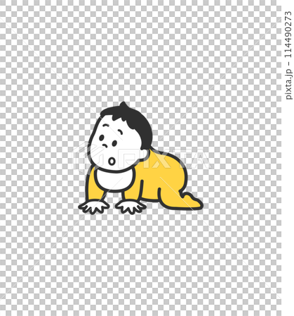 Illustration of a baby crawling Illustration of a baby crawling 114490273